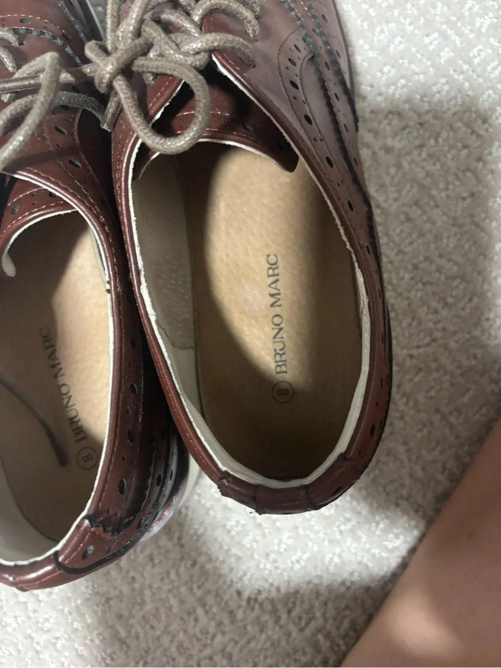Bruno Marc Wingtip Lace-Up Platform Loafers